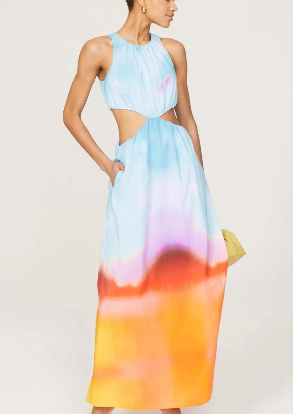 Jonathan Simkhai Sunset Maxi Vacation Dress XS Cut Out Resort Vacation $445